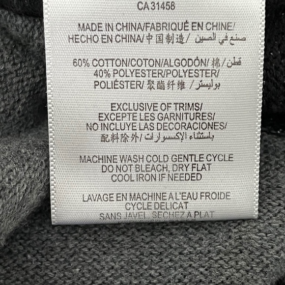 BCBGeneration Black/Gray Contrast Open Front Striped Asymmetrical Cardigan M/L - Picture 8 of 9